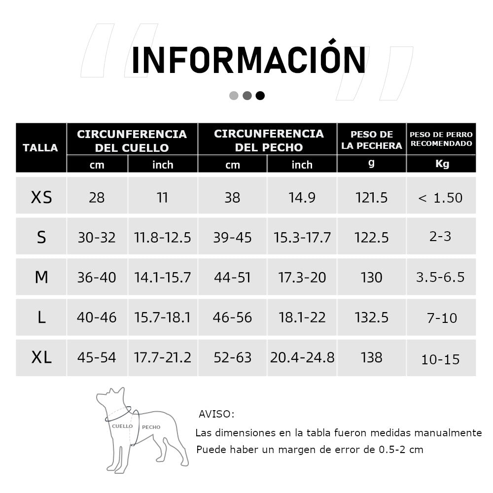 Pechera Arnés Ajustable Triangulo Perros Raza Chica Mediana