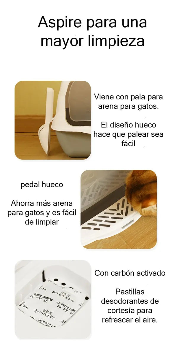 Arenero Cerrado Para Gatos Antiolores Puerta Palita