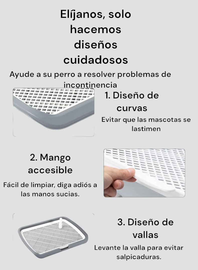 Bandeja De Baño Para Entrenamiento De Mascotas Pequeñas Gris