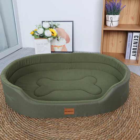 Cama Mediana Grande Para Perros Gatos Suave Y Lavable Verde Musgo