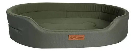 Cama Mediana Grande Para Perros Gatos Suave Y Lavable Verde Musgo